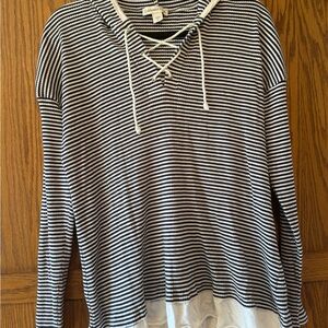 Coldwater Creek Lace-Up Pullover Hoodie